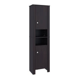 Vanessa Bathroom Cabinet with Auxiliary Storage, Modern Freestanding Organizer with Open Shelves and Closed Cabinet, Space-Saving Bathroom Storage Solution for Small Spaces, Wengue Finish