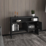 TUHOME Bellagio 48.7-Inch Wide Two-Tier Narrow Console Table with Double-Door Cabinet, Modern Entryway and Living Room Storage Table for Décor, Organization and Everyday Essentials, Space-Saving Functional Furniture