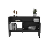 TUHOME Bellagio 48.7-Inch Wide Two-Tier Narrow Console Table with Double-Door Cabinet, Modern Entryway and Living Room Storage Table for Décor, Organization and Everyday Essentials, Space-Saving Functional Furniture