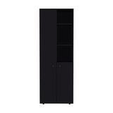 TUHOME Konik 67-Inch High Storage Cabinet Kitchen Pantry with Three Interior Doors, Three Exterior Shelves, Space-Saving Vertical Organization for Food, Utensils and Household Essentials, Modern Multi-Use Storage Unit