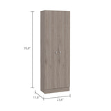 Tuhome Lambardi Tall Multistorage Cabinet with Double Door Design, Five Deep Interior Shelves, Freestanding Vertical Storage Solution for Kitchens, Laundry Rooms, Bedrooms or Utility Areas to Maximize Home Organization