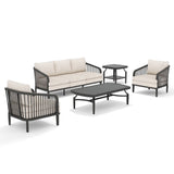 Asheville 5-Person Aluminum Patio Seating Set