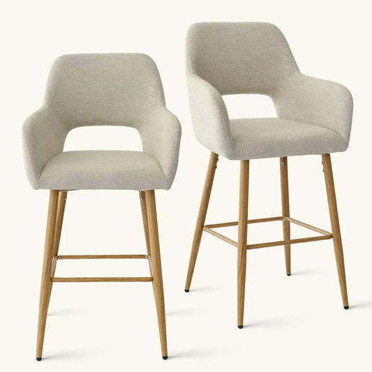 Atlanta Upholstered Counter Stool with Arms (Set of 2)