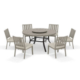 PEAKHOME Azur Patio Round Dining Table Sets With Armless Chair And Sunbrella® Cushions