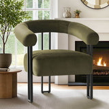 Mia Modern Velvet Accent Chair with Arms (1-Piece)