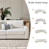 Aeris 138" Modern Curved Sectional Couch & Sofa With Curved Aesthetic