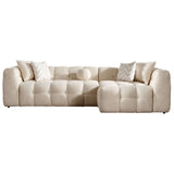 Alana Tufted Ivory Boucle Right Sectional Sofa