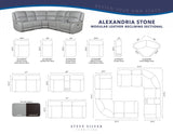 Alexandria Leather 6-Piece Power Reclining Set, Stone