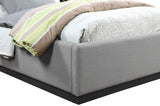 Alfie Bed - Luxurious Linen Upholstered Full Bed with Tall Headboard and Solid Wood Base Design