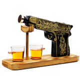 (UAE ONLY) Glass Hand Painted Pistol Whiskey Gun Decanter