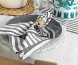 Smooth Linen Napkins - Amalfi Stripe Napkins Set of 4
