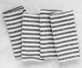 Smooth Linen Napkins - Amalfi Stripe Napkins Set of 4