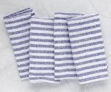 Smooth Linen Napkins - Amalfi Stripe Napkins Set of 4
