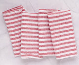 Smooth Linen Napkins - Amalfi Stripe Napkins Set of 4