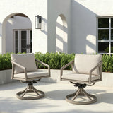 Amalfi 360° Swivel Rocking Aluminum Patio Dining Chair Set of 2