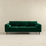 Amber Mid-Century Modern Dark Green Luxury Velvet Sofa