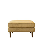 Amber Square Upholstered Ottoman (Yellow Velvet)