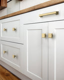 DESIGN1071 Matte Black Modern Square Knobs - Heavy-Duty Kitchen & Dresser Hardware | 1.26" Length