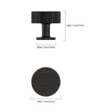 DESIGN2250 Oil Rubbed Bronze Knurled Cylinder Knobs - Heavy-Duty Antique Dresser Hardware | 1" Wide