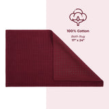 American Soft Linen 100% Cotton Bath Mat Rugs, 17x24 inches with Silicone Backing, Soft Absorbent Grip-Enhanced Bath Mats for Bathroom