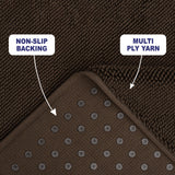 American Soft Linen 100% Cotton Bath Mat Rugs, 17x24 inches with Silicone Backing, Soft Absorbent Grip-Enhanced Bath Mats for Bathroom