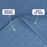 American Soft Linen 100% Cotton Bath Mat Rugs, 17x24 inches with Silicone Backing, Soft Absorbent Grip-Enhanced Bath Mats for Bathroom
