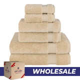American Soft Linen Bekos 100% Cotton 6-Piece Turkish Bath Towel Sets, Wholesale Luxury Bath Towels