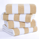 American Soft Linen, Premium Cotton 4 Pack Beach Towels, 30" x 60" Cabana Striped Pool Towels