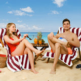 American Soft Linen, Premium Cotton 4 Pack Beach Towels, 30" x 60" Cabana Striped Pool Towels