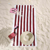 American Soft Linen, Premium Cotton 4 Pack Beach Towels, 30" x 60" Cabana Striped Pool Towels