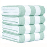 American Soft Linen, Premium Cotton 4 Pack Beach Towels, 30" x 60" Cabana Striped Pool Towels