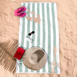 American Soft Linen, Premium Cotton 4 Pack Beach Towels, 30" x 60" Cabana Striped Pool Towels
