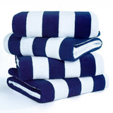 American Soft Linen, Premium Cotton 4 Pack Beach Towels, 30" x 60" Cabana Striped Pool Towels