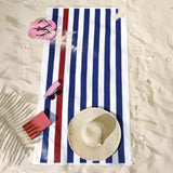 American Soft Linen, Premium Cotton 4 Pack Beach Towels, 30" x 60" Cabana Striped Pool Towels