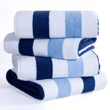 American Soft Linen, Premium Cotton 4 Pack Beach Towels, 30" x 60" Cabana Striped Pool Towels