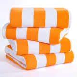 American Soft Linen, Premium Cotton 4 Pack Beach Towels, 30" x 60" Cabana Striped Pool Towels