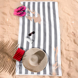 American Soft Linen, Premium Cotton 4 Pack Beach Towels, 30" x 60" Cabana Striped Pool Towels