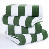 American Soft Linen, Premium Cotton 4 Pack Beach Towels, 30" x 60" Cabana Striped Pool Towels