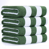 American Soft Linen, Premium Cotton 4 Pack Beach Towels, 30" x 60" Cabana Striped Pool Towels