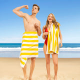 American Soft Linen, Premium Cotton 4 Pack Beach Towels, 30" x 60" Cabana Striped Pool Towels