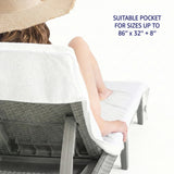 American Soft Linen Chaise Lounge Covers with Pocket, Premium Cotton, 86x32 Inches