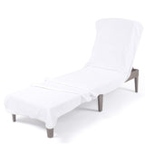 American Soft Linen Chaise Lounge Covers with Pocket, Premium Cotton, 86x32 Inches