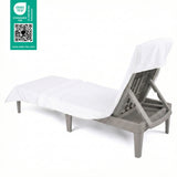American Soft Linen Chaise Lounge Covers with Pocket, Premium Cotton, 86x32 Inches