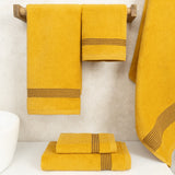 American Soft Linen Pleated Collection 100% Combed Cotton Luxury 6 Piece Towel Set, Zero Twist Ultra Soft and Plush 460 GSM Towels for Bathroom