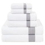 American Soft Linen Pleated Collection 100% Combed Cotton Luxury 6 Piece Towel Set, Zero Twist Ultra Soft and Plush 460 GSM Towels for Bathroom
