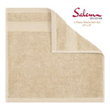 American Soft Linen 100% Cotton, Salem 4 Piece Washcloth Set for Bathroom and Kitchen