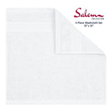 American Soft Linen 100% Cotton, Salem 4 Piece Washcloth Set for Bathroom and Kitchen