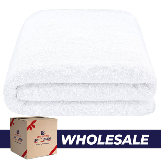 American Soft Linen 40x80 Inch Oversized Bath Sheets, Premium, Soft & Luxury 100% Ringspun Cotton Extra Large Bath Sheet - 12 Piece Case Pack