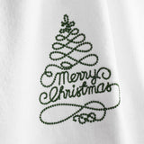 American Soft Linen Christmas Towels Bathroom Set, 2 Packed Embroidered Decorative 100% Cotton Hand Towels, Dish Towels for Decor Xmas