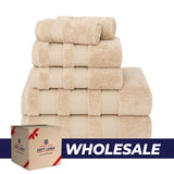 Salem 6 Piece 100% Cotton Luxury Bath Towel Set - 10 Set Case Pack